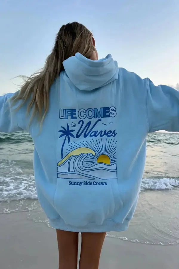 "Life Comes in Waves" Hoodie - Classicenvision