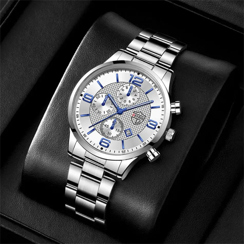 reloj hombre Luxury Business Men Watchs Stainless Steel Quartz WristWatch Male Leather Calendar Luminous Clock relogio masculino Classicenvision