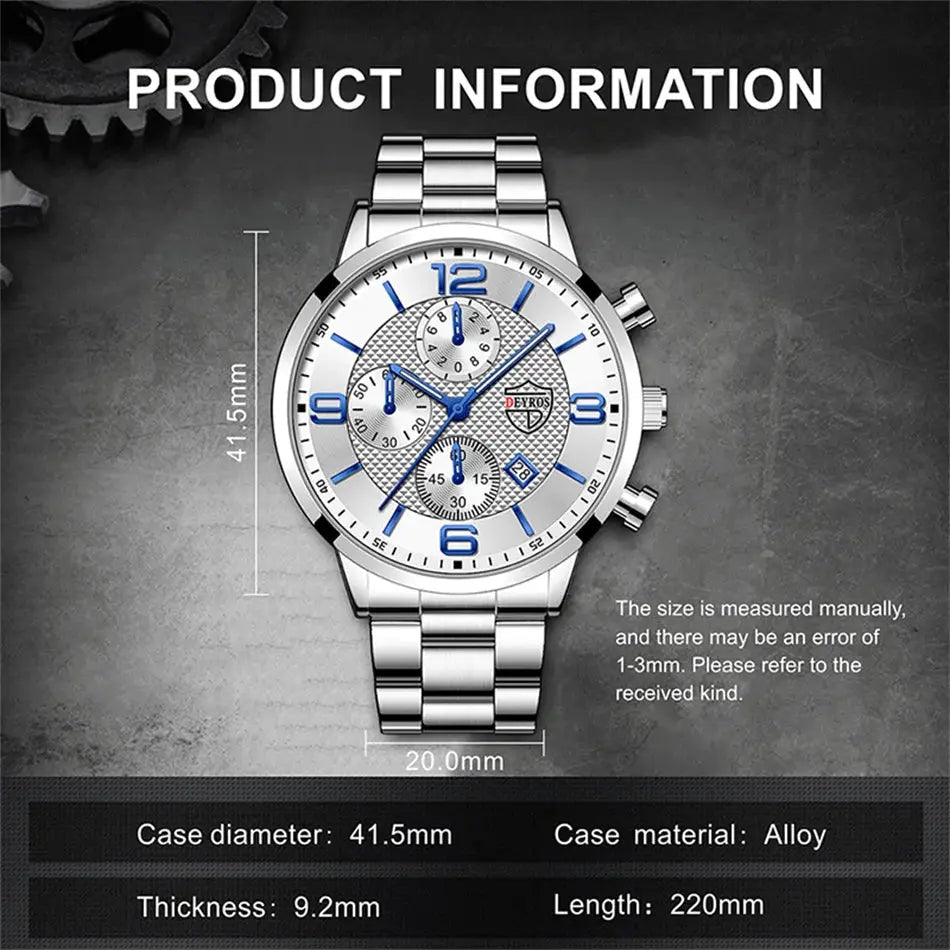 reloj hombre Luxury Business Men Watchs Stainless Steel Quartz WristWatch Male Leather Calendar Luminous Clock relogio masculino Classicenvision