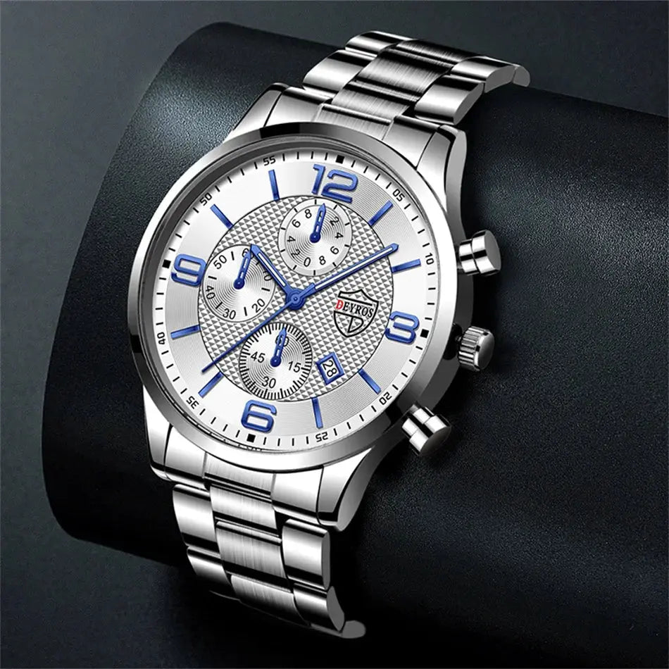 reloj hombre Luxury Business Men Watchs Stainless Steel Quartz WristWatch Male Leather Calendar Luminous Clock relogio masculino Classicenvision