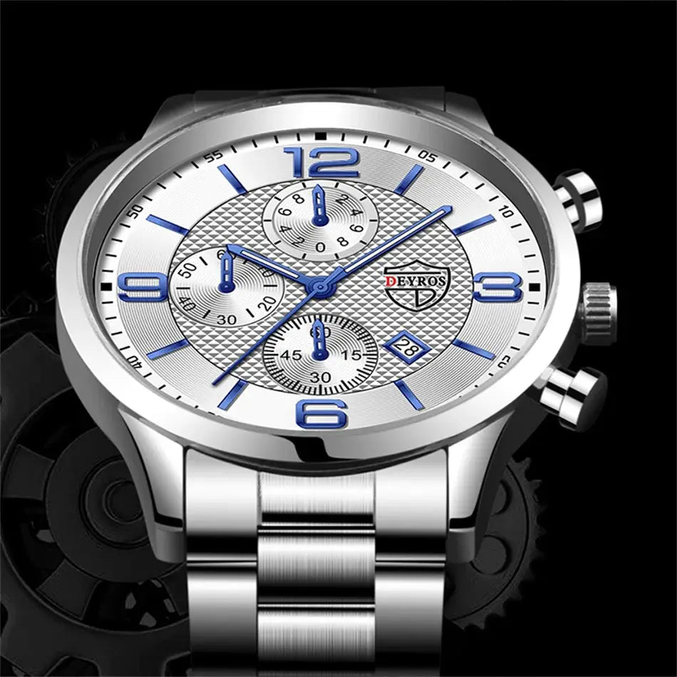 reloj hombre Luxury Business Men Watchs Stainless Steel Quartz WristWatch Male Leather Calendar Luminous Clock relogio masculino Classicenvision