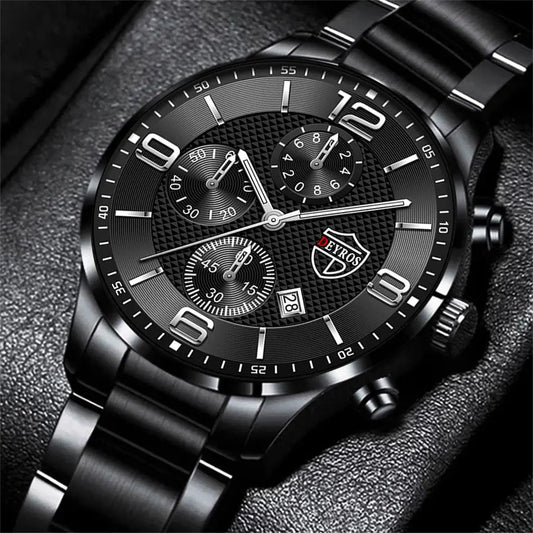 reloj hombre Luxury Business Men Watchs Stainless Steel Quartz WristWatch Male Leather Calendar Luminous Clock relogio masculino Classicenvision