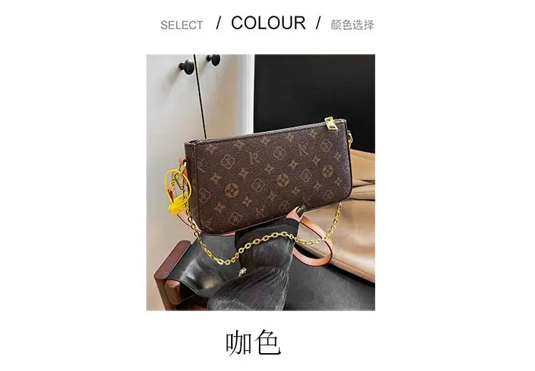 Classic Solid Color Ladies Purses And Handbags Light Luxury Design 2024 Chain Shoulder Bag Letter Element Women's Crossbody Bag Classicenvision