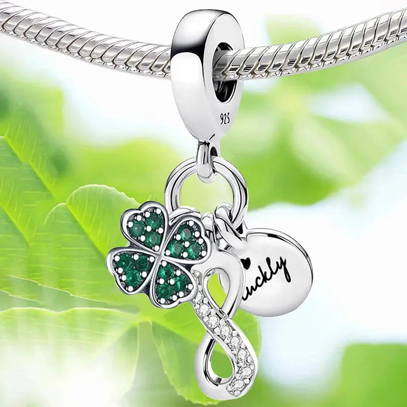 Fit Pandora 925 Original Bracelets Love Heart Flower Four Leaf Clover Turtle 925 Silver Charms Beads DIY Birthday Jewelry Gift Classicenvision