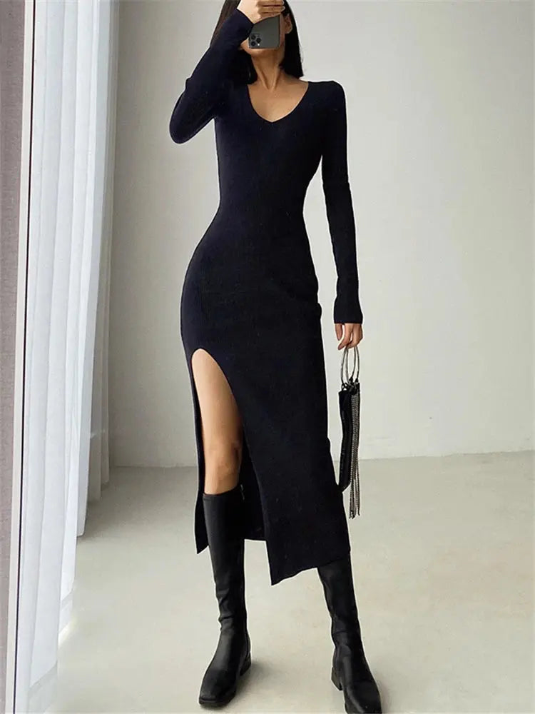 Autumn Winter Women's Sweater Dress - Classicenvision