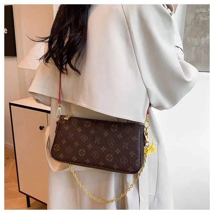 Classic Solid Color Ladies Purses And Handbags Light Luxury Design 2024 Chain Shoulder Bag Letter Element Women's Crossbody Bag Classicenvision