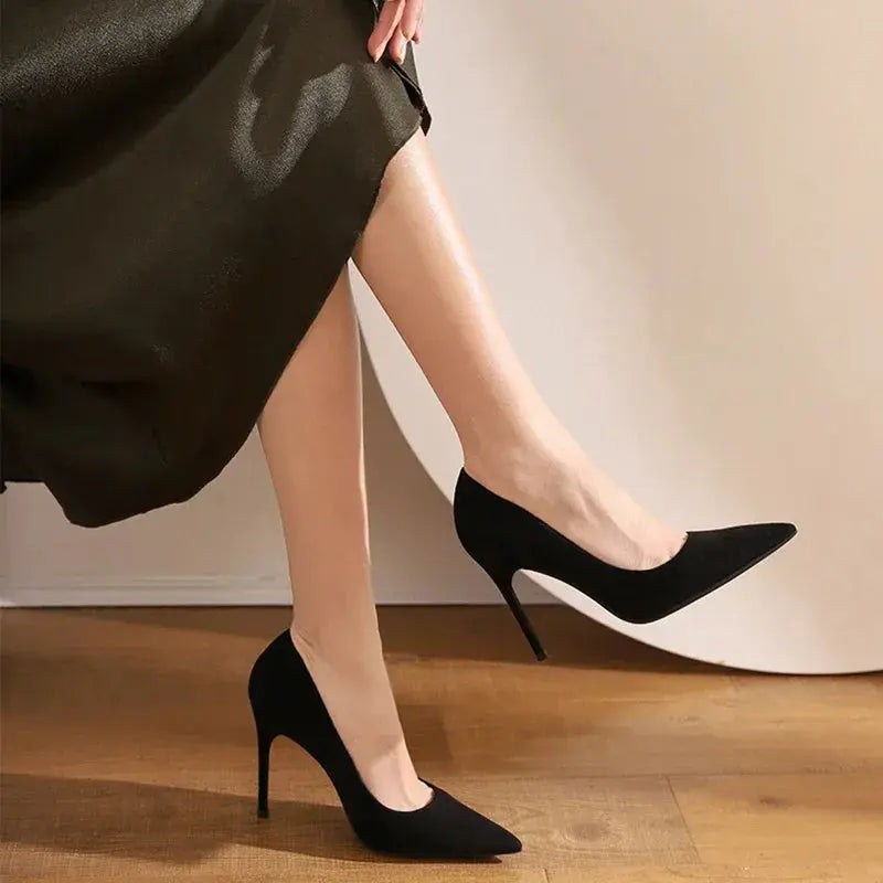 Women Shoes 2024 New Women Pumps Suede High Heels Shoes Fashion Office Stiletto Party Shoes Female Comfort Women Heels Classicenvision