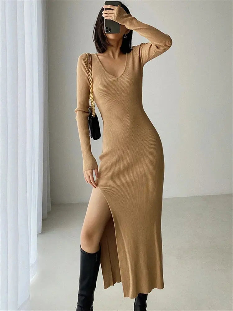 Autumn Winter Women's Sweater Dress - Classicenvision