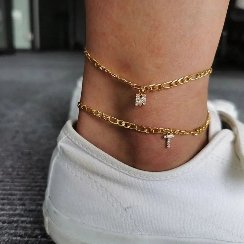 COUPLES INITIAL ANKLETS - Classicenvision