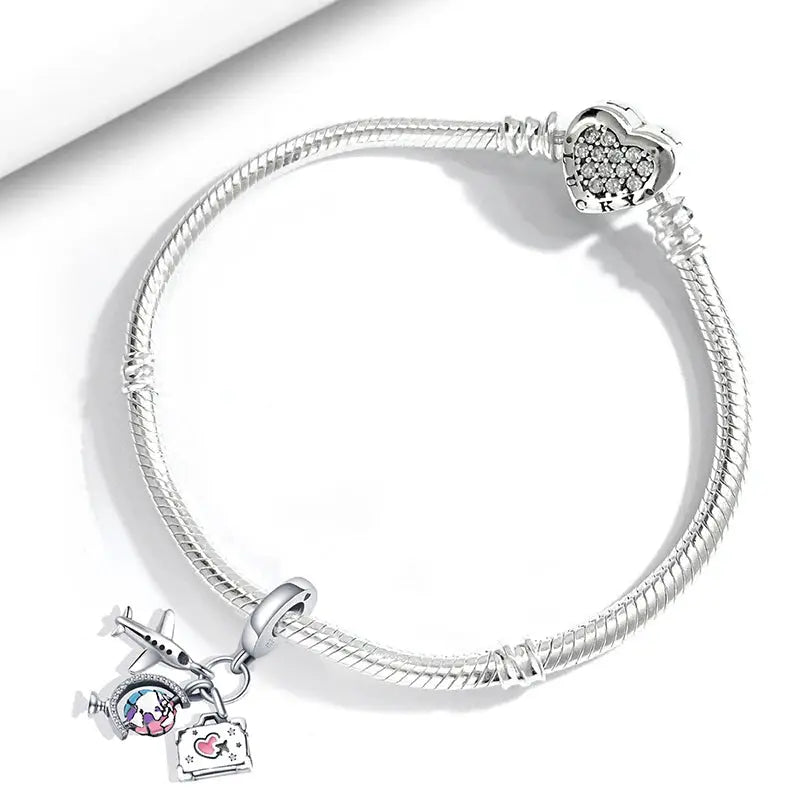 Fit Pandora 925 Original Bracelets Love Heart Flower Four Leaf Clover Turtle 925 Silver Charms Beads DIY Birthday Jewelry Gift Classicenvision