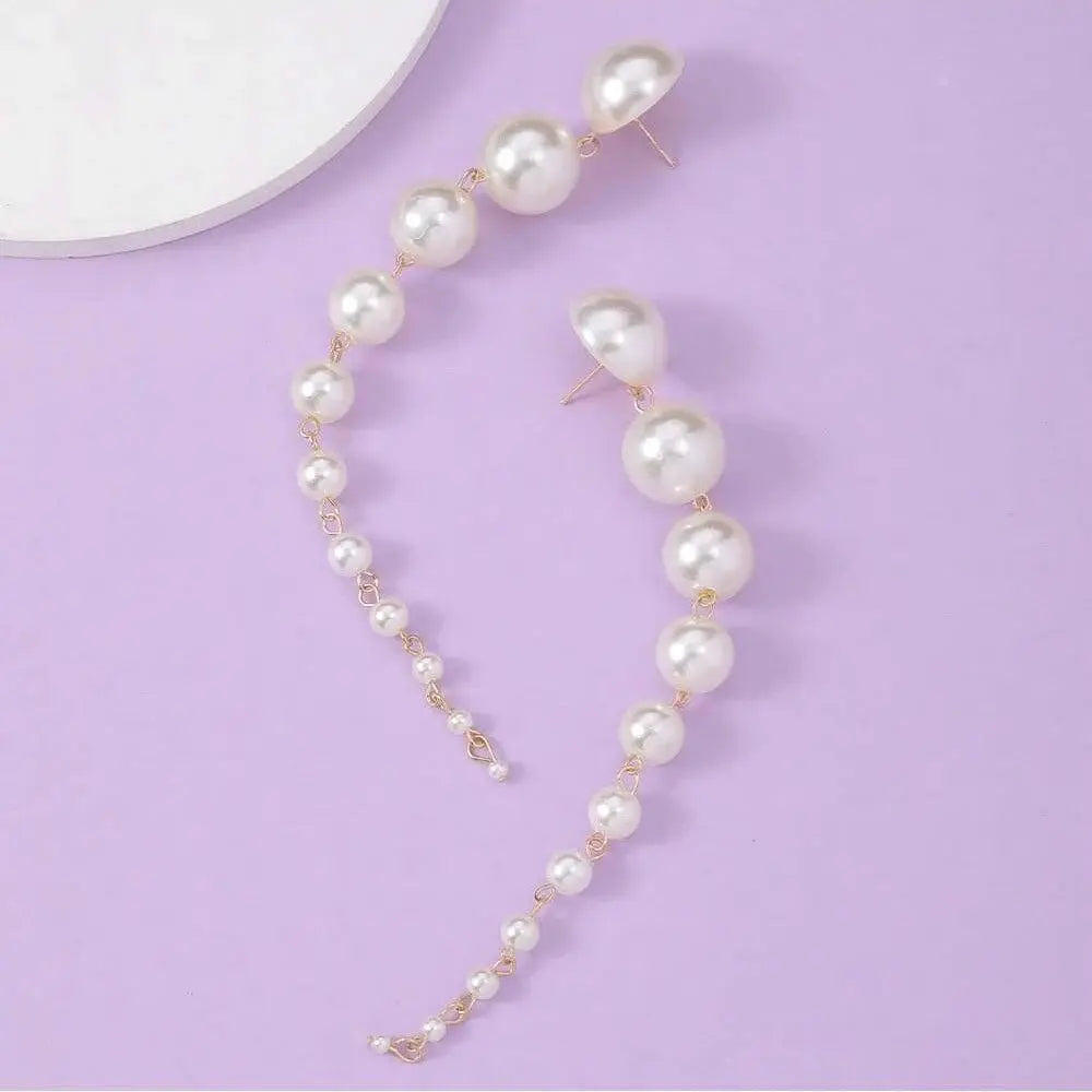 Long Dangling Earrings Women 2024 Trend Elegant Imitation Pearl Tassel Earrings Wedding Party Jewelry Accessories Classicenvision