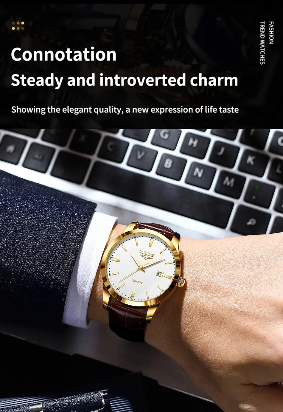 LIGE Fashion Brown Leather Watch Men Military Sports Men's Quartz Wristwatches Casual Waterproof Chronograph Relogios Masculino Classicenvision