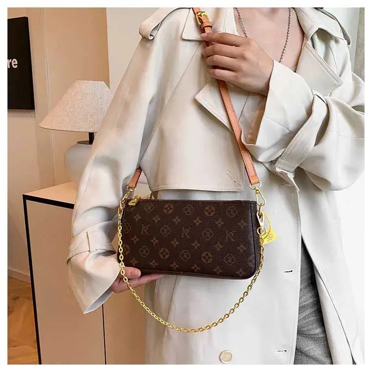 Classic Solid Color Ladies Purses And Handbags Light Luxury Design 2024 Chain Shoulder Bag Letter Element Women's Crossbody Bag Classicenvision