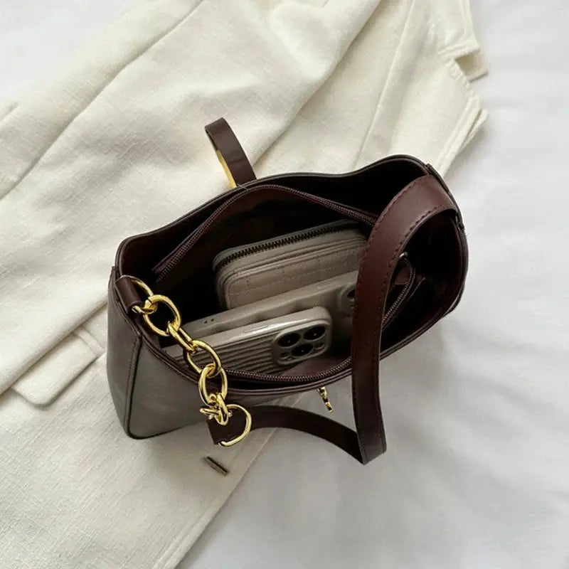 Luxury PU Leather Shoulder Bag for Women Casual Solid Color Design Handbags Brand Purse 2024 Fashion Shopper Clutch Women's Bags Classicenvision