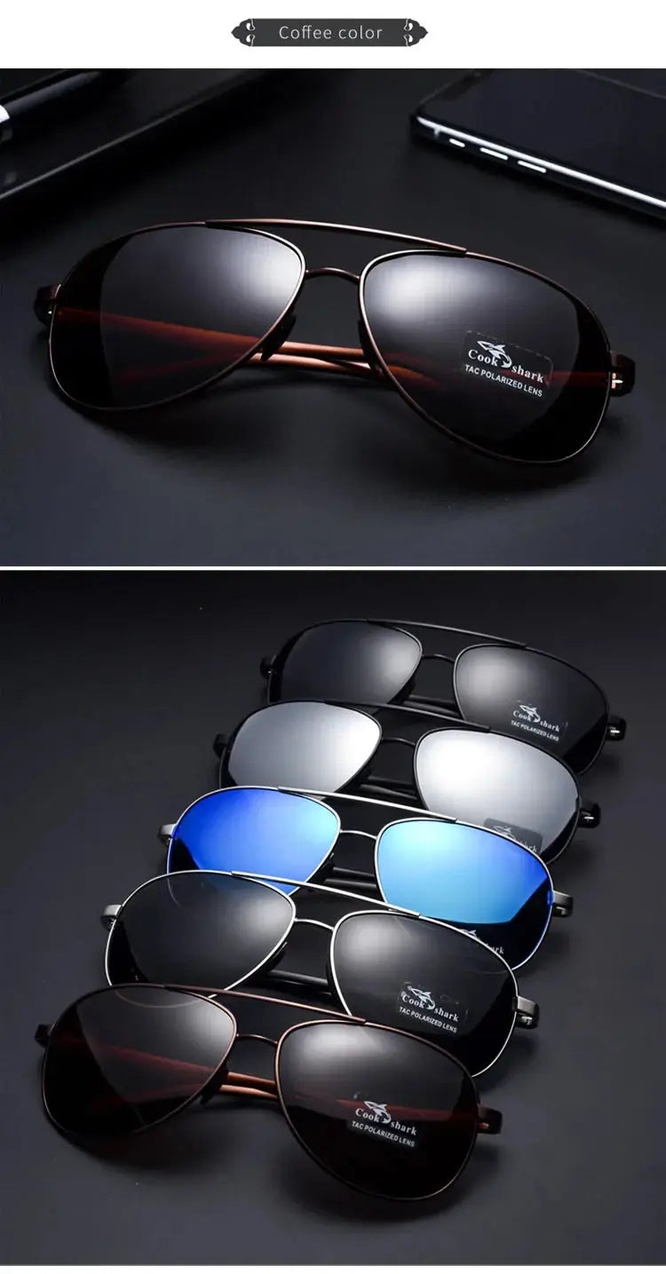 Cook Shark Men's Sunglasses Sunglasses Men's Influx of People Driving Polarized Blue Glasses Sunglasses Drivers Driving Glasses Classicenvision