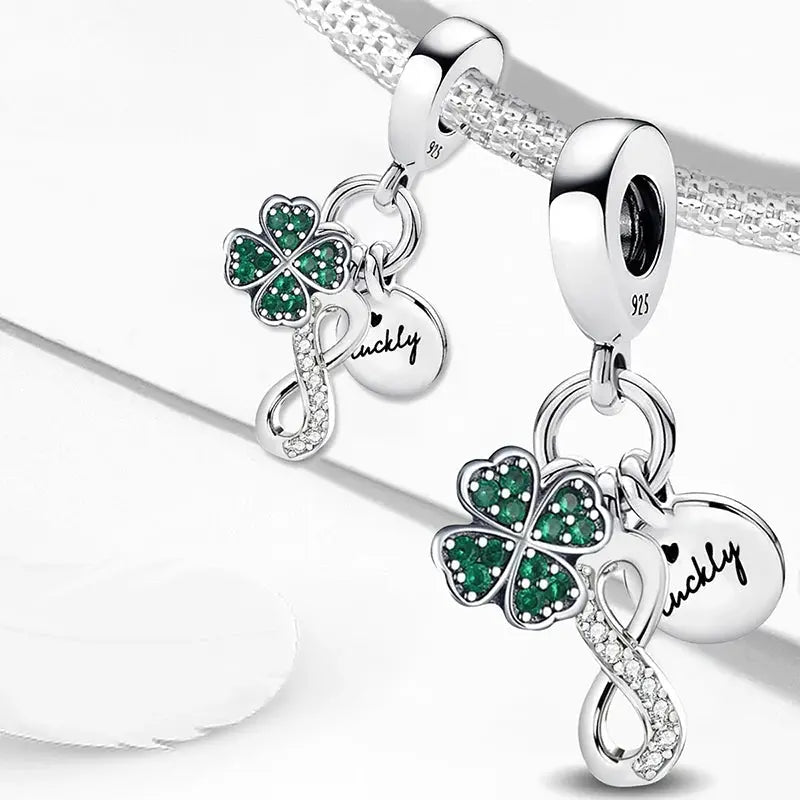 Fit Pandora 925 Original Bracelets Love Heart Flower Four Leaf Clover Turtle 925 Silver Charms Beads DIY Birthday Jewelry Gift Classicenvision