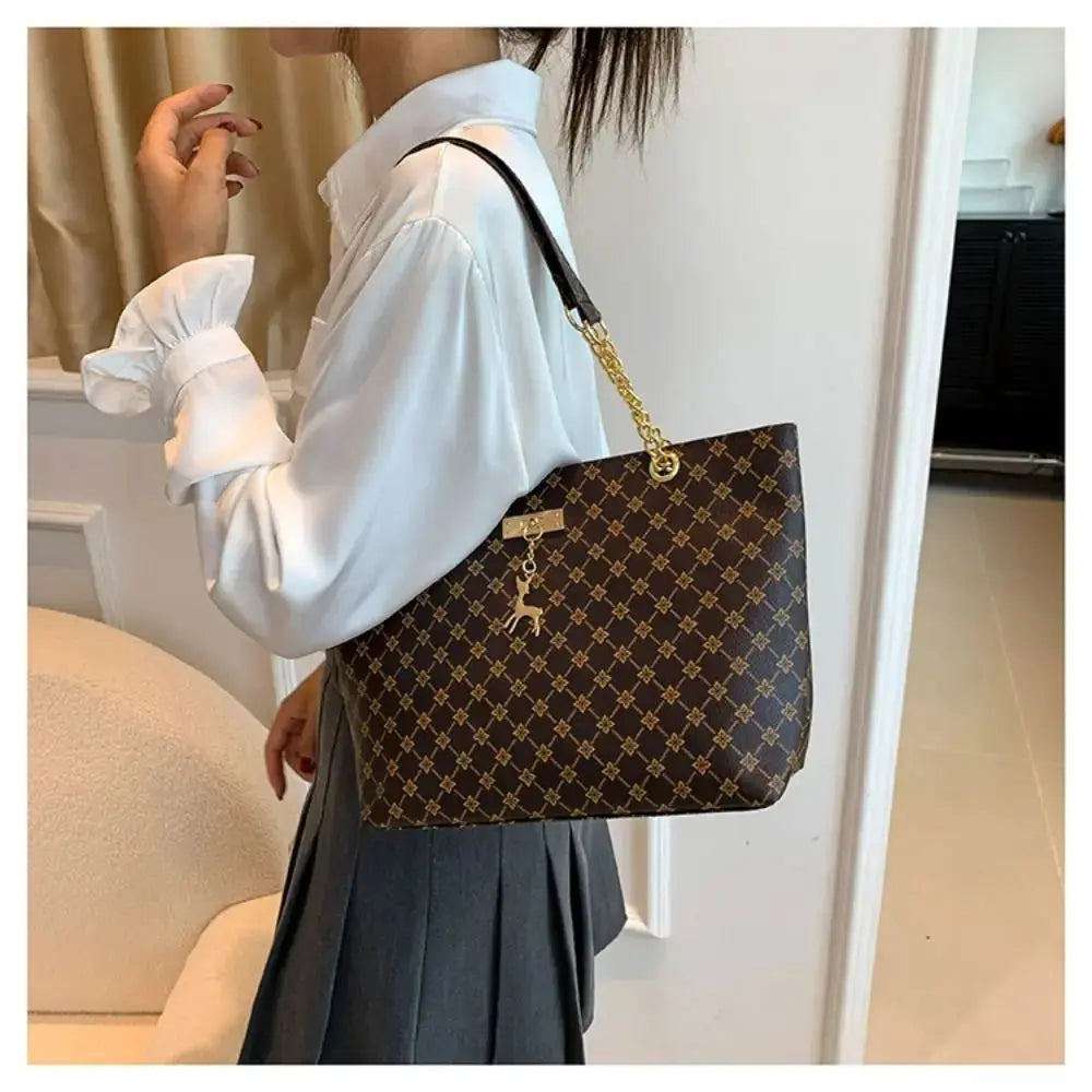 Women Luxury Design Tote Bag  Large Capacity Handbag Fashion Printing Shoulder Bag Trendy New Shopping Bag Purse Classicenvision