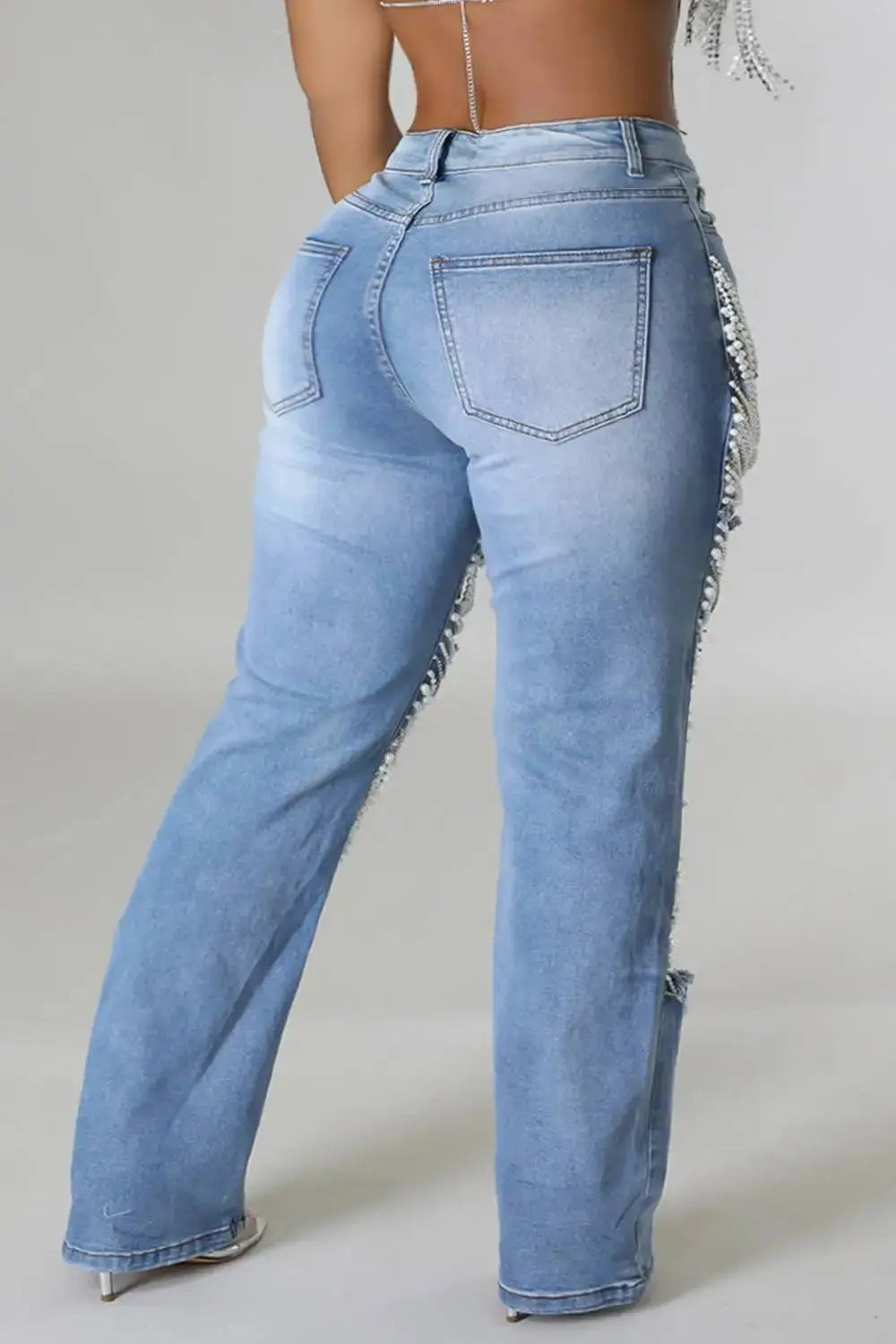 Plus size pearls Jeans - Classicenvision