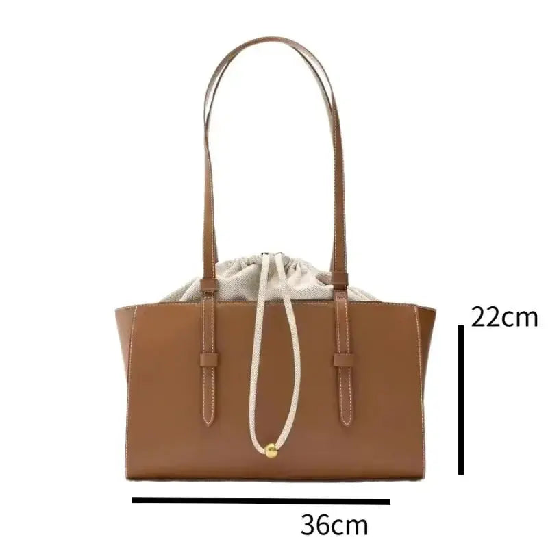 New Fashionable High-quality Shoulder Bag Wild Drawers Bouquet Mouth Handbag Multifunctional Soft Leather Messenger Bag Classicenvision