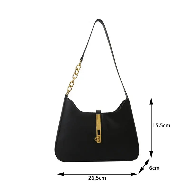 Luxury PU Leather Shoulder Bag for Women Casual Solid Color Design Handbags Brand Purse 2024 Fashion Shopper Clutch Women's Bags Classicenvision