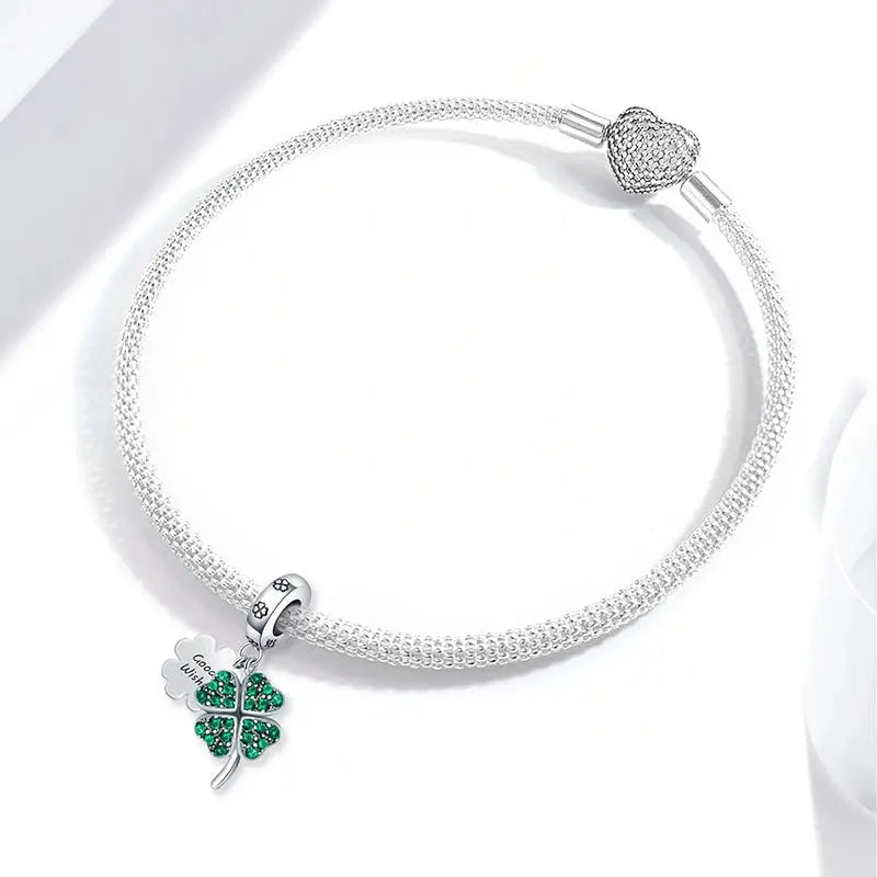 Fit Pandora 925 Original Bracelets Love Heart Flower Four Leaf Clover Turtle 925 Silver Charms Beads DIY Birthday Jewelry Gift Classicenvision