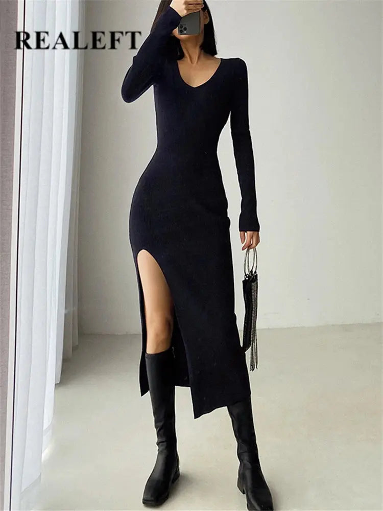 Autumn Winter Women's Sweater Dress - Classicenvision