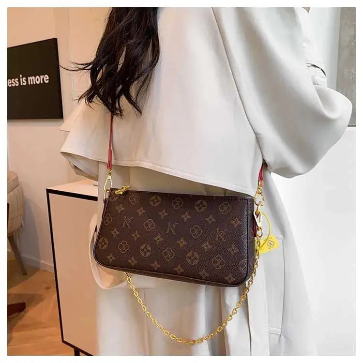 Classic Solid Color Ladies Purses And Handbags Light Luxury Design 2024 Chain Shoulder Bag Letter Element Women's Crossbody Bag Classicenvision