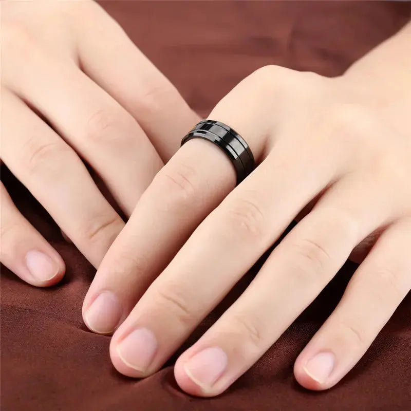 Fashion Black Stainless Steel Ring For Men Punk Vintage Male Ring Jewelry Fashion Men's Big Ring Wholesale Classicenvision