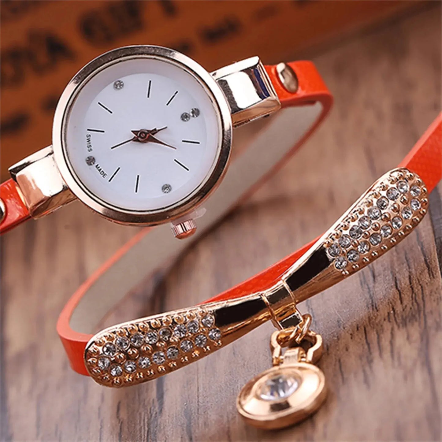 Women watch Fashion Multilayer Rhinestone Round Pendant Quartz Bracelet Wrist Watch montre femme Ladies Dress Watches Gif Classicenvision