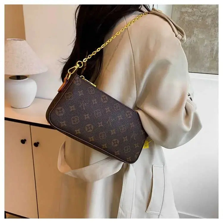 Classic Solid Color Ladies Purses And Handbags Light Luxury Design 2024 Chain Shoulder Bag Letter Element Women's Crossbody Bag Classicenvision