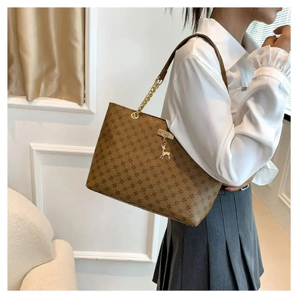 Women Luxury Design Tote Bag  Large Capacity Handbag Fashion Printing Shoulder Bag Trendy New Shopping Bag Purse Classicenvision