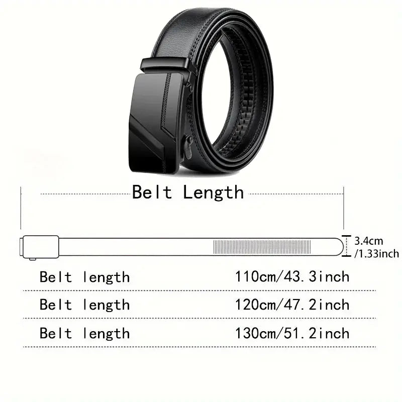 Men's High-Quality Belt 110cm 120cm 130cm Luxury Belt, Black Men's Automatic Buckle Jeans Men's Belt Suit Belt Classicenvision