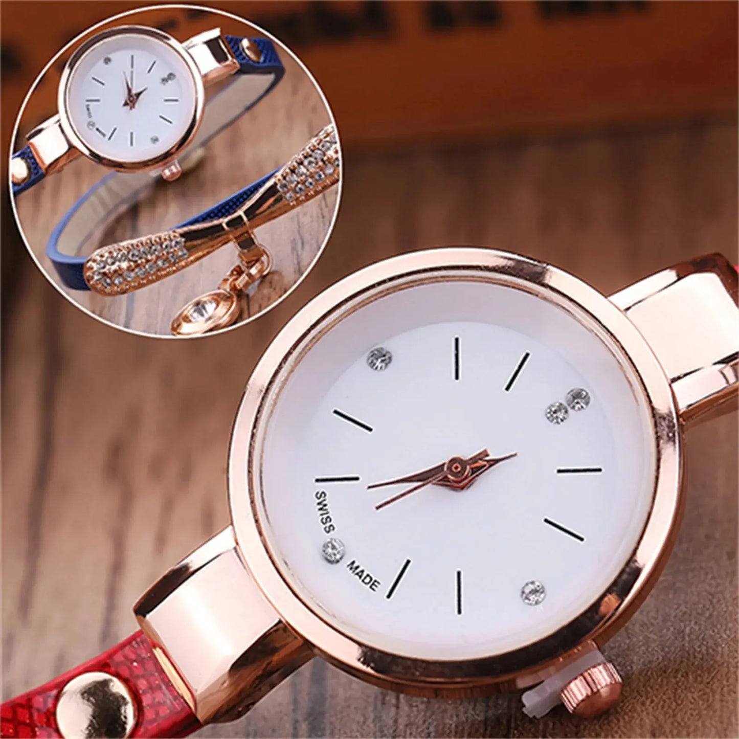 Women watch Fashion Multilayer Rhinestone Round Pendant Quartz Bracelet Wrist Watch montre femme Ladies Dress Watches Gif Classicenvision