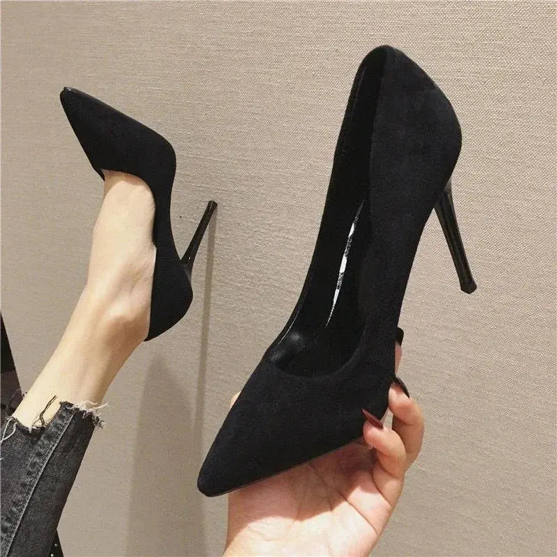 Women Shoes 2024 New Women Pumps Suede High Heels Shoes Fashion Office Stiletto Party Shoes Female Comfort Women Heels Classicenvision