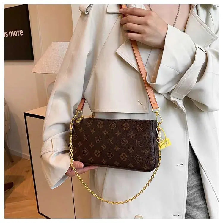 Classic Solid Color Ladies Purses And Handbags Light Luxury Design 2024 Chain Shoulder Bag Letter Element Women's Crossbody Bag Classicenvision