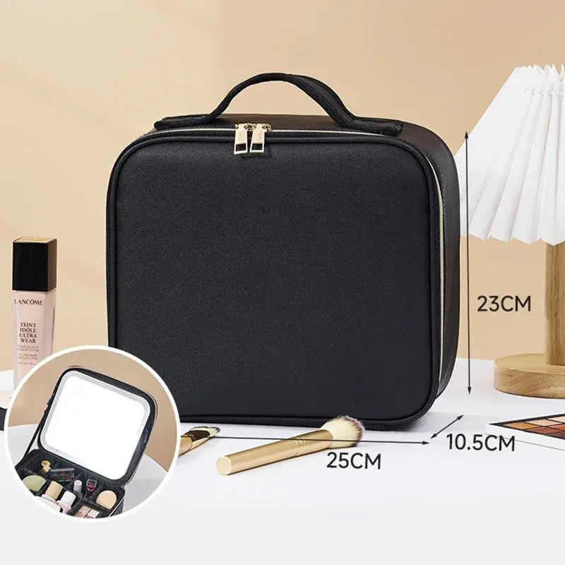 LED Cosmetic Case with Lights and Mirror Cosmetic Bag Large Capacity Premium Feeling Cosmetic Bag Luxury makeup bag Classicenvision