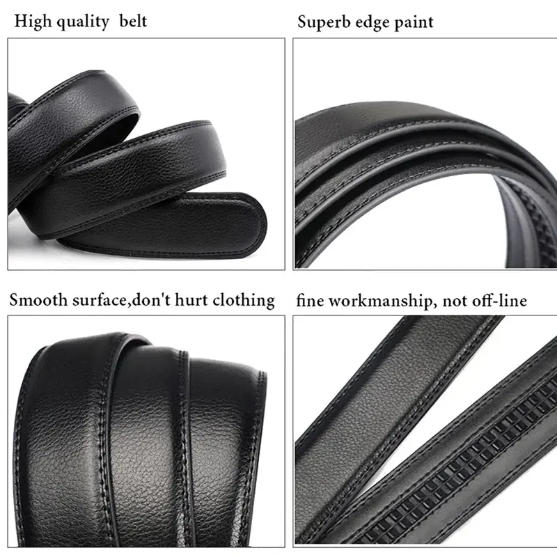 Men's High-Quality Belt 110cm 120cm 130cm Luxury Belt, Black Men's Automatic Buckle Jeans Men's Belt Suit Belt Classicenvision