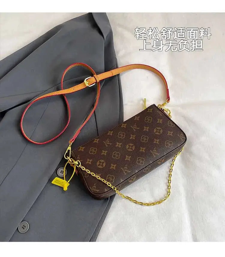 Classic Solid Color Ladies Purses And Handbags Light Luxury Design 2024 Chain Shoulder Bag Letter Element Women's Crossbody Bag Classicenvision