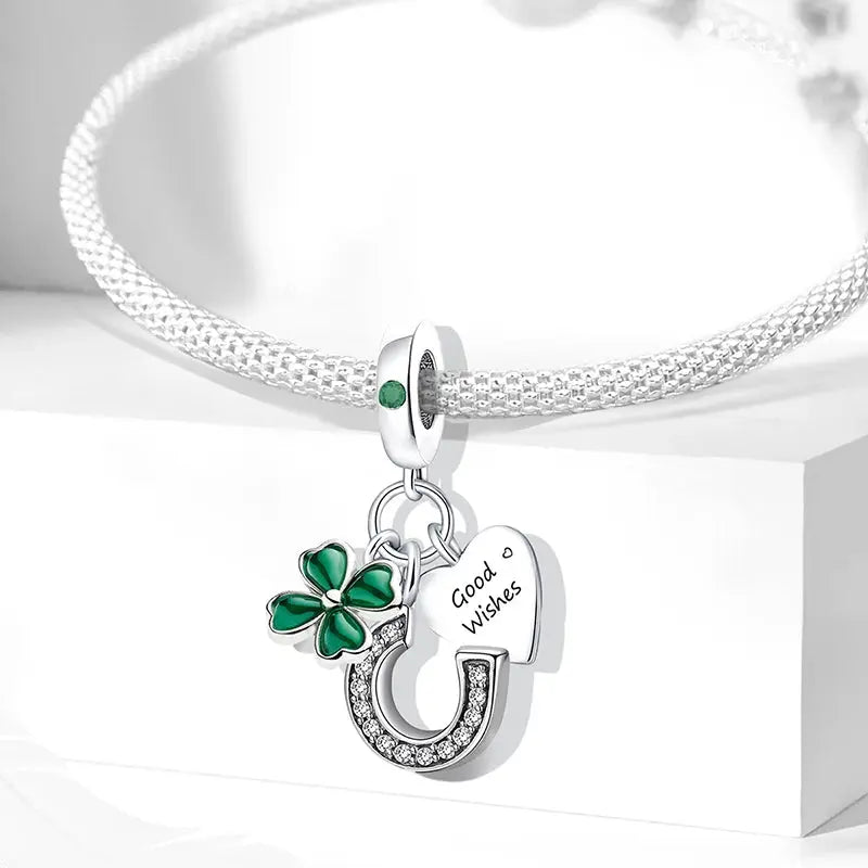 Fit Pandora 925 Original Bracelets Love Heart Flower Four Leaf Clover Turtle 925 Silver Charms Beads DIY Birthday Jewelry Gift Classicenvision