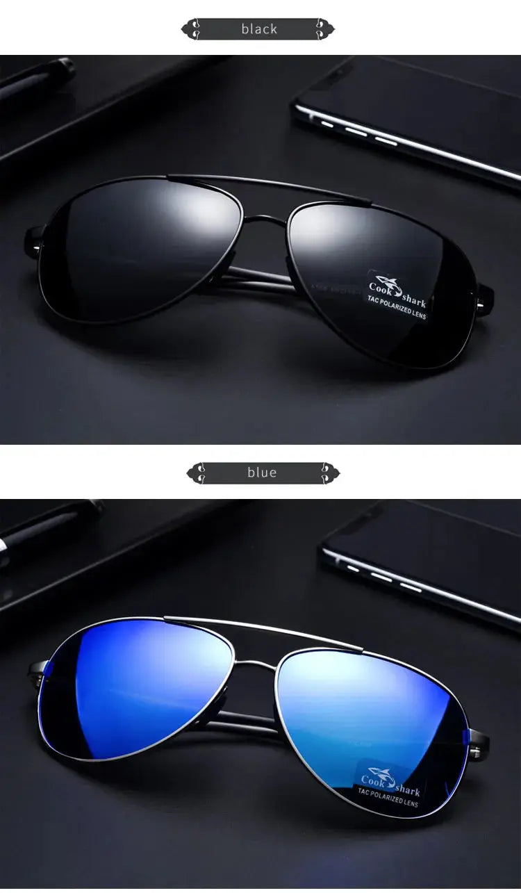 Cook Shark Men's Sunglasses Sunglasses Men's Influx of People Driving Polarized Blue Glasses Sunglasses Drivers Driving Glasses Classicenvision