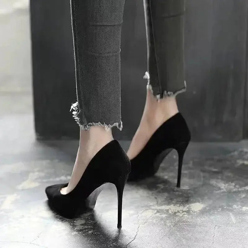 Women Shoes 2024 New Women Pumps Suede High Heels Shoes Fashion Office Stiletto Party Shoes Female Comfort Women Heels Classicenvision