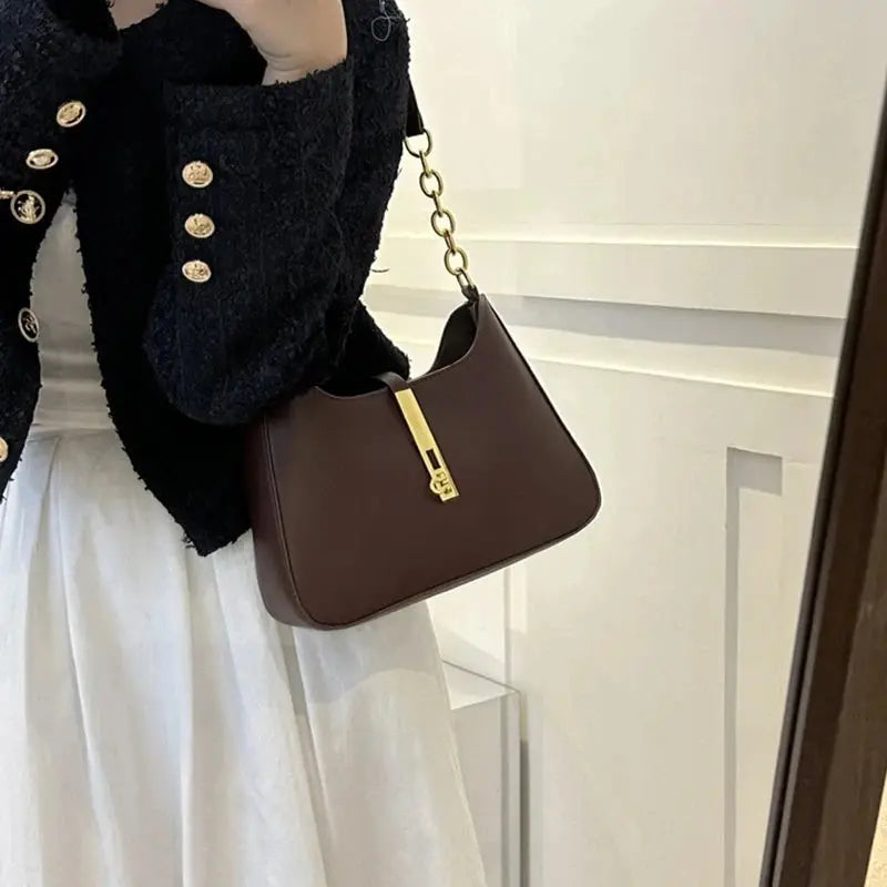 Luxury PU Leather Shoulder Bag for Women Casual Solid Color Design Handbags Brand Purse 2024 Fashion Shopper Clutch Women's Bags Classicenvision