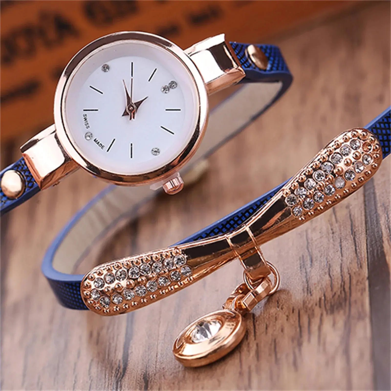 Women watch Fashion Multilayer Rhinestone Round Pendant Quartz Bracelet Wrist Watch montre femme Ladies Dress Watches Gif Classicenvision