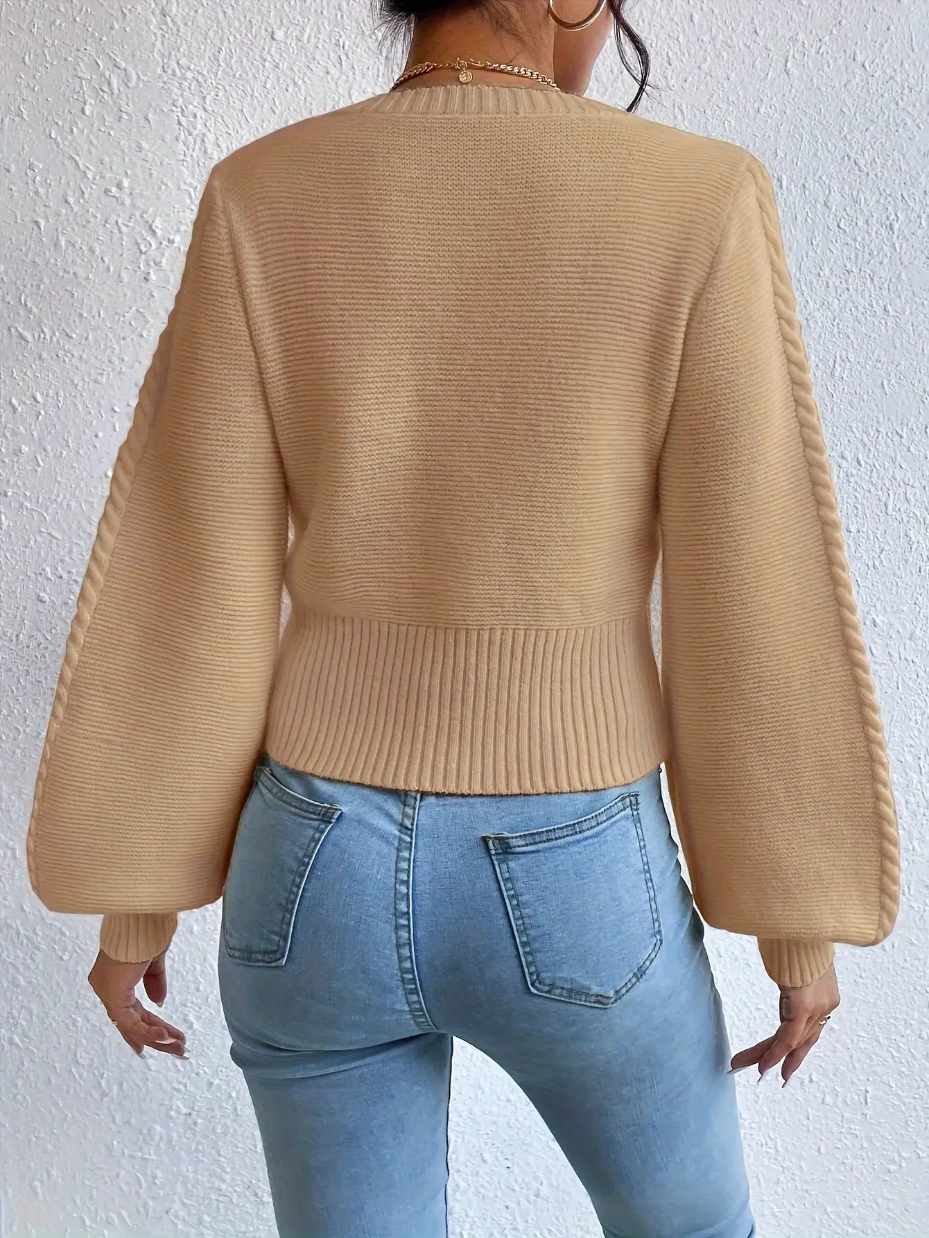 Cozy Cable Knit Square Neck Sweater - Pullovers - Soft, Casual Long Sleeve Pullover Sweater for Fall & Winter, Women's Clothing, Perfect for Daily Wear, Outdoor Activities, and Gift Ideas Classicenvision